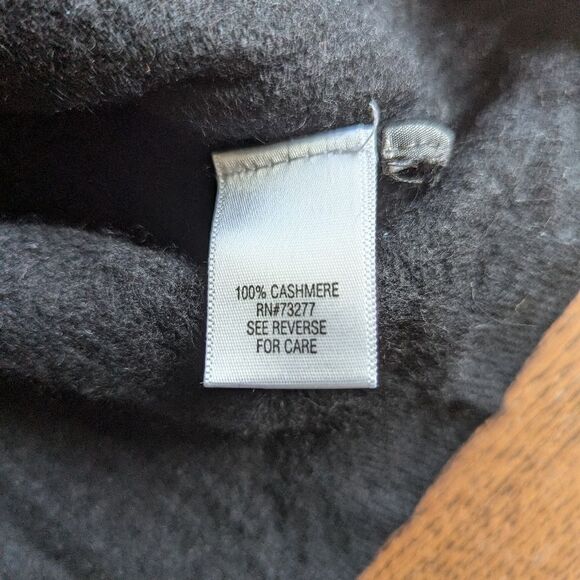 Apt. 9 100% cashmere v-neck black sweater ribbing stripe Men's size Large - Picture 4 of 8